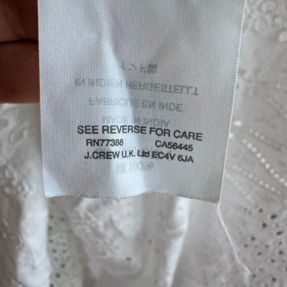 J. Crew Mini Eyelet Dress White Tiered Skirt Sz 14 - Picture 4 of 6
